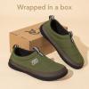 imageVeraCosy Mens Quilted Closedback Slippers Comfy Lightweight Memory Foam Camping Style Indoor House ShoesOlive Green