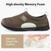 imageVeraCosy Mens Quilted Closedback Slippers Comfy Lightweight Memory Foam Camping Style Indoor House ShoesWhite Coffee