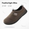 imageVeraCosy Mens Quilted Closedback Slippers Comfy Lightweight Memory Foam Camping Style Indoor House ShoesWhite Coffee