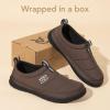 imageVeraCosy Mens Quilted Closedback Slippers Comfy Lightweight Memory Foam Camping Style Indoor House ShoesWhite Coffee