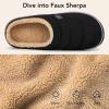 imageVeraCosy Mens Quilted Slipon Slippers Technicalcloth Soft Fuzzy Comfy Nonslip Campground Style House ShoesClassic Black