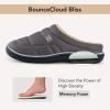 imageVeraCosy Mens Quilted Slipon Slippers Technicalcloth Soft Fuzzy Comfy Nonslip Campground Style House ShoesLight Gray