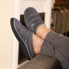 imageVeraCosy Mens Quilted Slipon Slippers Technicalcloth Soft Fuzzy Comfy Nonslip Campground Style House ShoesLight Gray
