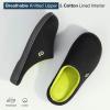 imageVeraCosy Mens TwoTone Memory Foam House Slippers Indoor Outdoor Durable Rubber SoleBlackLime