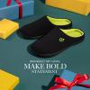 imageVeraCosy Mens TwoTone Memory Foam House Slippers Indoor Outdoor Durable Rubber SoleBlackLime