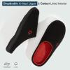 imageVeraCosy Mens TwoTone Memory Foam House Slippers Indoor Outdoor Durable Rubber SoleBlackRuby