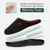 imageVeraCosy Mens TwoTone Memory Foam House Slippers Indoor Outdoor Durable Rubber SoleBlackRuby