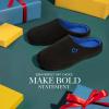 imageVeraCosy Mens TwoTone Memory Foam House Slippers Indoor Outdoor Durable Rubber SoleBlackSapphire Blue