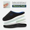 imageVeraCosy Mens TwoTone Memory Foam House Slippers Indoor Outdoor Durable Rubber SoleBlackSapphire Blue