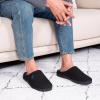 imageVeraCosy Mens TwoTone Memory Foam House Slippers Indoor Outdoor Durable Rubber SoleBlackSapphire Blue