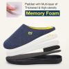 imageVeraCosy Mens TwoTone Memory Foam House Slippers Indoor Outdoor Durable Rubber SoleBlueMaize