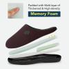 imageVeraCosy Mens TwoTone Memory Foam House Slippers Indoor Outdoor Durable Rubber SoleCoffeeDark Green