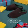 imageVeraCosy Mens TwoTone Memory Foam House Slippers Indoor Outdoor Durable Rubber SoleCoffeeDark Green