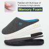 imageVeraCosy Mens TwoTone Memory Foam House Slippers Indoor Outdoor Durable Rubber SoleDark GrayBlue