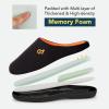 imageVeraCosy Mens TwoTone Memory Foam House Slippers Indoor Outdoor Durable Rubber SoleOrange