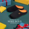 imageVeraCosy Mens TwoTone Memory Foam House Slippers Indoor Outdoor Durable Rubber SoleOrange