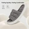 imageVeraCosy Womens Open Toe Slippers Comfy Memory Foam Slip on House ShoesCool Gray