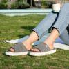 imageVeraCosy Womens Open Toe Slippers Comfy Memory Foam Slip on House ShoesCool Gray
