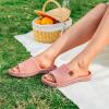 imageVeraCosy Womens Open Toe Slippers Soft Terry Cloth Indoor Slip on House ShoesDusty Pink