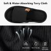 imageVeraCosy Womens Open Toe Slippers Soft Terry Cloth Indoor Slip on House ShoesModest Black
