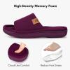 imageVeraCosy Womens Open Toe Slippers Soft Terry Cloth Indoor Slip on House ShoesPlum Purple
