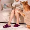 imageVeraCosy Womens Open Toe Slippers Soft Terry Cloth Indoor Slip on House ShoesPlum Purple