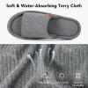 imageVeraCosy Womens Open Toe Slippers Soft Terry Cloth Indoor Slip on House ShoesUltimate Gray