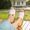 imageVeraCosy Womens Open Toe Slippers Soft Terry Cloth Indoor Slip on House ShoesVanilla Ice