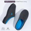 imageVeraCosy Womens TwoTone Slippers Soft Comfy Knit Memory Foam Nonslip Indoor House ShoesCharcoal Cobalt