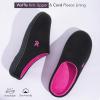 imageVeraCosy Womens TwoTone Slippers Soft Comfy Knit Memory Foam Nonslip Indoor House ShoesFuchsia Black
