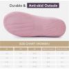 imageVeraCosy Womens TwoTone Slippers Soft Comfy Knit Memory Foam Nonslip Indoor House ShoesGentle Pink