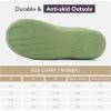 imageVeraCosy Womens TwoTone Slippers Soft Comfy Knit Memory Foam Nonslip Indoor House ShoesLime Green