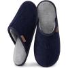 imageVeraCosy Mens Comfy Corduroy Memory Foam Scuff Slippers Soft Faux Fur Lined House Shoes with AntiSkid Lightweight SoleNavy Blue