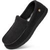 imageVeraCosy Mens Comfy House Shoes Cozy Soft Moccasin Indoor Bedroom SlippersDull Black