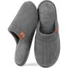 imageVeraCosy Mens Corduroy Scuff Slippers Soft Comfy Memory Foam Nonslip Indoor House ShoesSteel Gray