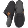 imageVeraCosy Mens Corduroy Scuff Slippers Soft Comfy Memory Foam Nonslip Indoor House ShoesStone Dark Gray
