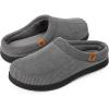 imageVeraCosy Mens Moccasin Slippers Comfy Soft Durable Slipon Indoor Memory Foam House ShoesCool Gray