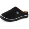 imageVeraCosy Mens Quilted Slipon Slippers Technicalcloth Soft Fuzzy Comfy Nonslip Campground Style House ShoesClassic Black