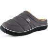 imageVeraCosy Mens Quilted Slipon Slippers Technicalcloth Soft Fuzzy Comfy Nonslip Campground Style House ShoesLight Gray