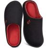 imageVeraCosy Mens TwoTone Memory Foam House Slippers Indoor Outdoor Durable Rubber SoleBlackRuby