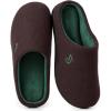 imageVeraCosy Mens TwoTone Memory Foam House Slippers Indoor Outdoor Durable Rubber SoleCoffeeDark Green