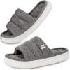 imageVeraCosy Womens Open Toe Slippers Comfy Memory Foam Slip on House ShoesCool Gray