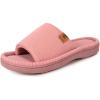 imageVeraCosy Womens Open Toe Slippers Soft Terry Cloth Indoor Slip on House ShoesDusty Pink