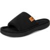 imageVeraCosy Womens Open Toe Slippers Soft Terry Cloth Indoor Slip on House ShoesModest Black