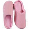 imageVeraCosy Womens TwoTone Slippers Soft Comfy Knit Memory Foam Nonslip Indoor House ShoesGentle Pink