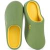 imageVeraCosy Womens TwoTone Slippers Soft Comfy Knit Memory Foam Nonslip Indoor House ShoesLime Green