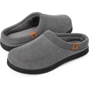 imageVeraCosy Mens Moccasin Slippers Comfy Soft Durable Slipon Indoor Memory Foam House ShoesCool Gray