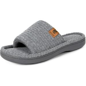 imageVeraCosy Womens Open Toe Slippers Soft Terry Cloth Indoor Slip on House ShoesUltimate Gray