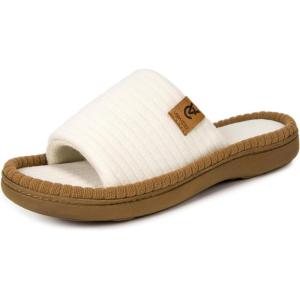 imageVeraCosy Womens Open Toe Slippers Soft Terry Cloth Indoor Slip on House ShoesVanilla Ice