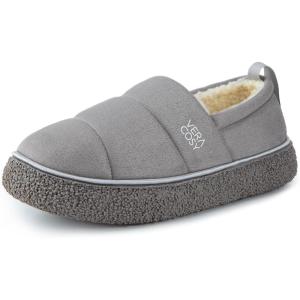 imageVeraCosy Womens Quilted Closedback Slippers Technical Fabrics Warm Soft Comfy Nonslip Memory Foam Indoor House ShoesAsh Gray